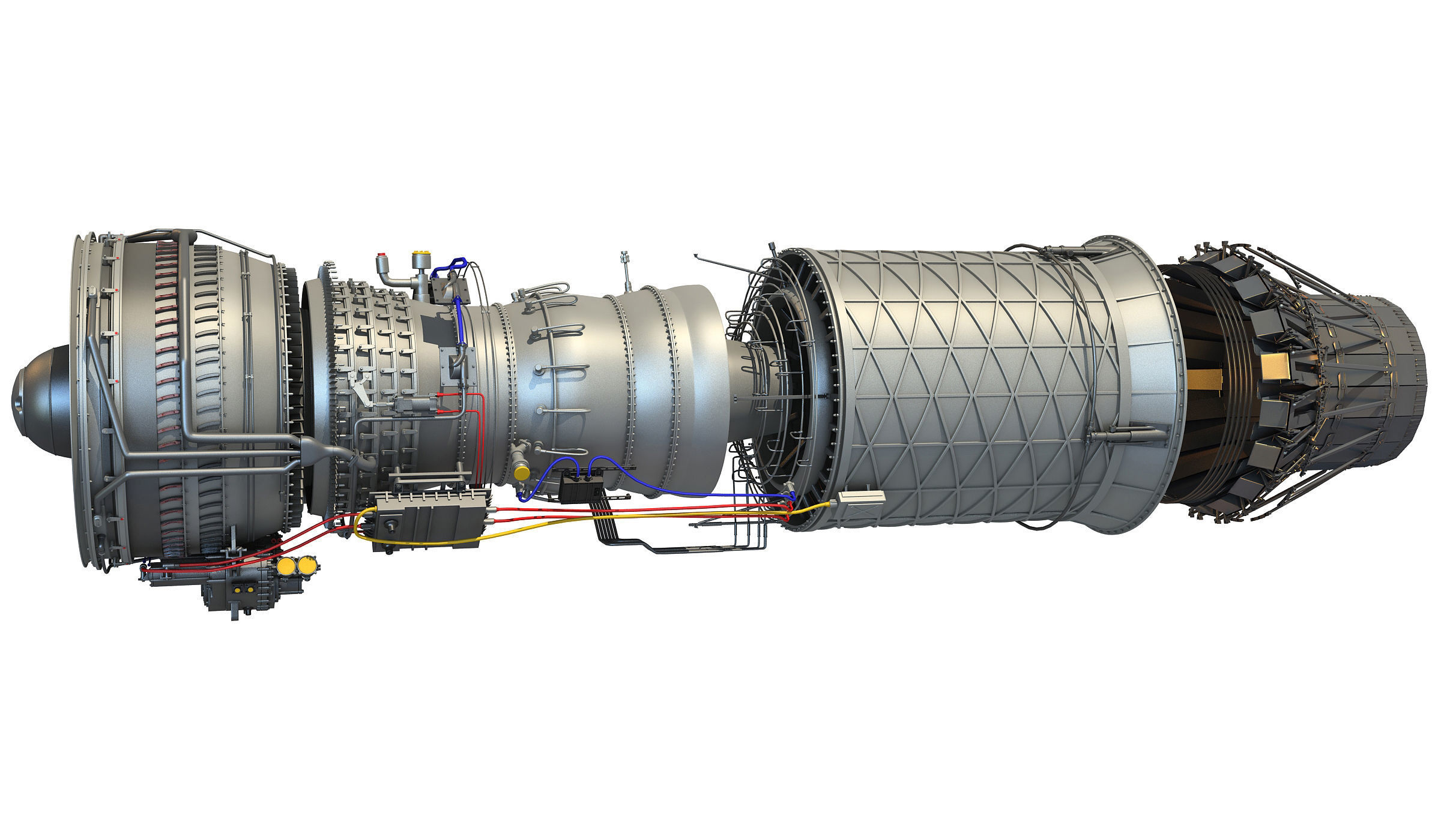 3D Military Turbofan Afterburning Engines 3D model_27