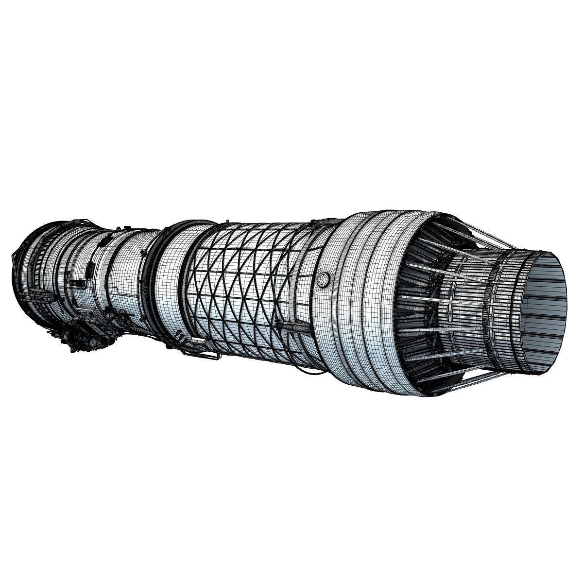 3D Military Turbofan Afterburning Engines 3D model_25