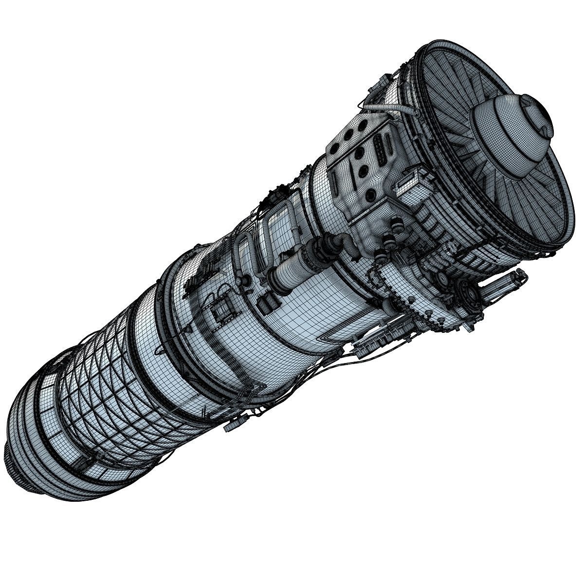 3D Military Turbofan Afterburning Engines 3D model_19