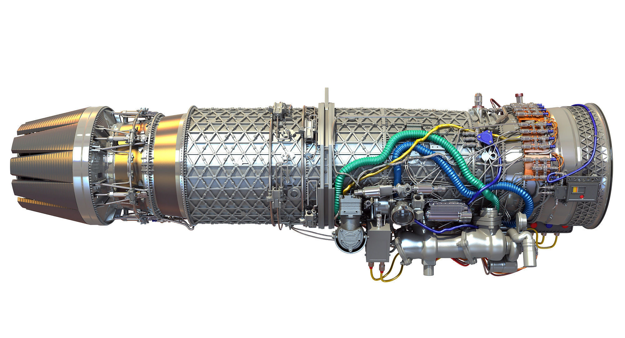3D Military Turbofan Afterburning Engines 3D model_4