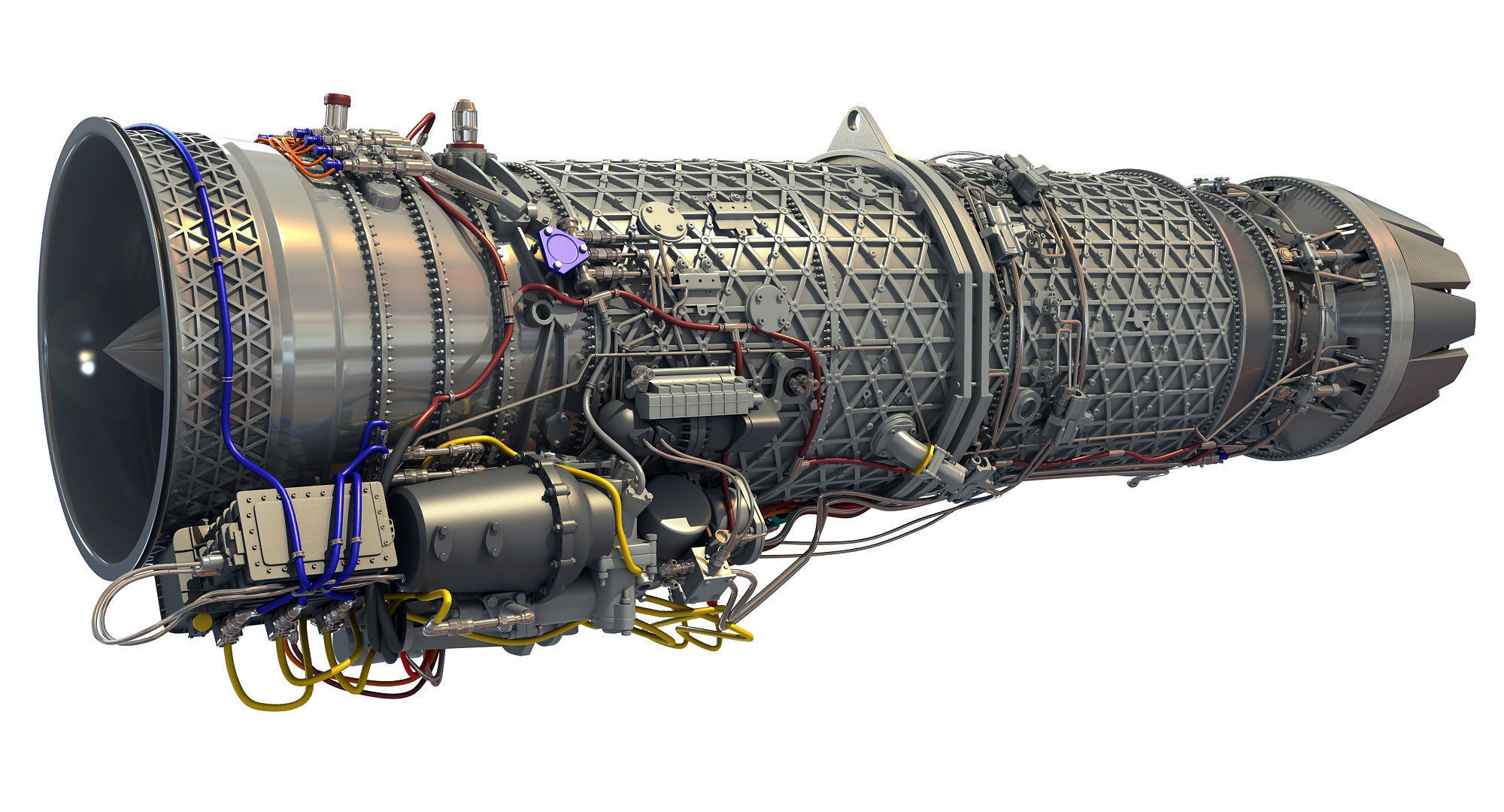 3D Military Turbofan Afterburning Engines 3D model_7