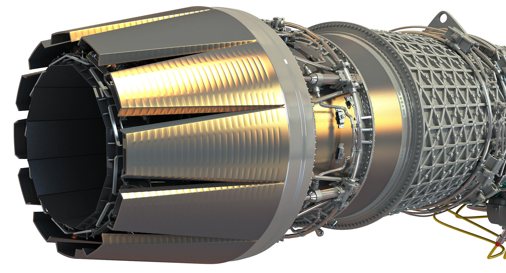 3D Military Turbofan Afterburning Engines 3D model_11