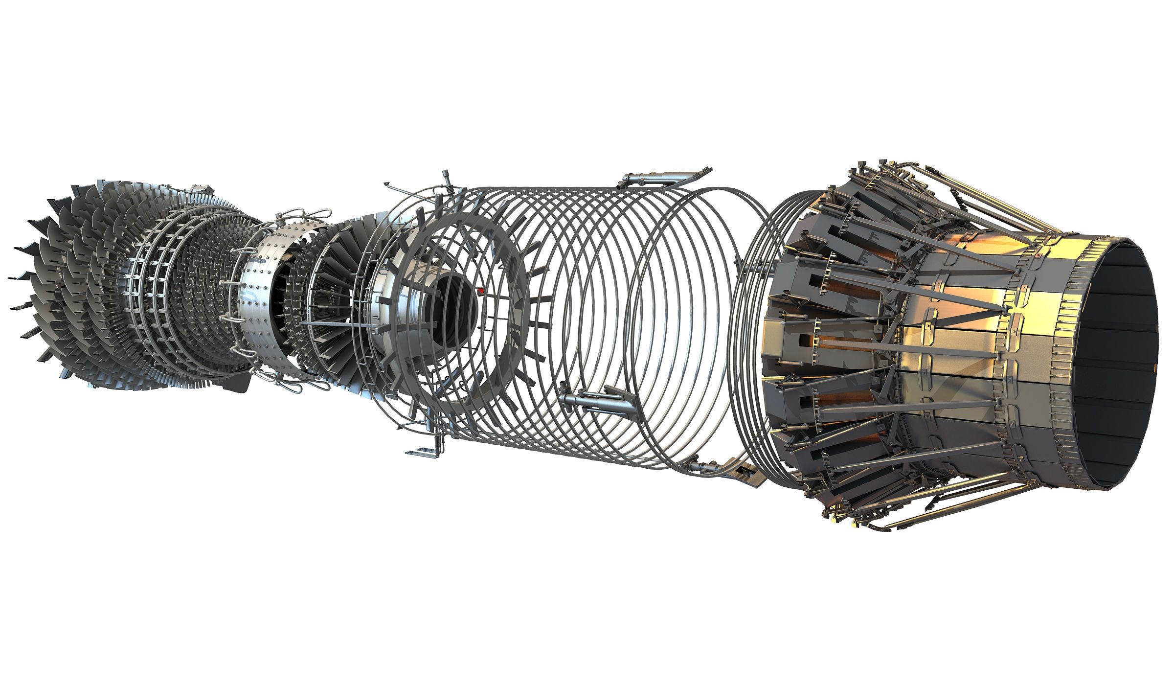 3D Military Turbofan Afterburning Engines 3D model_24