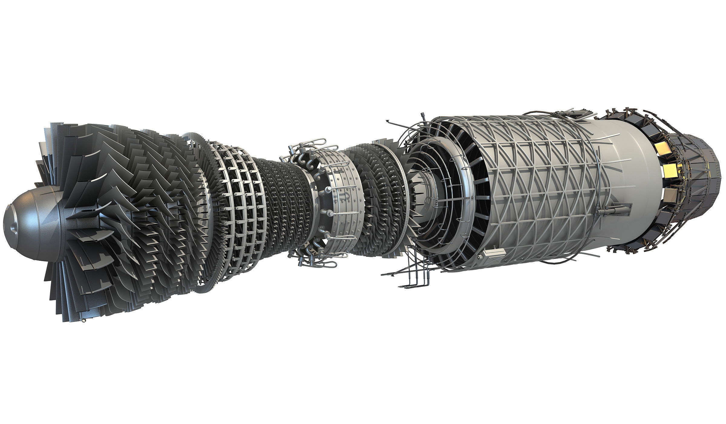3D Military Turbofan Afterburning Engines 3D model_38