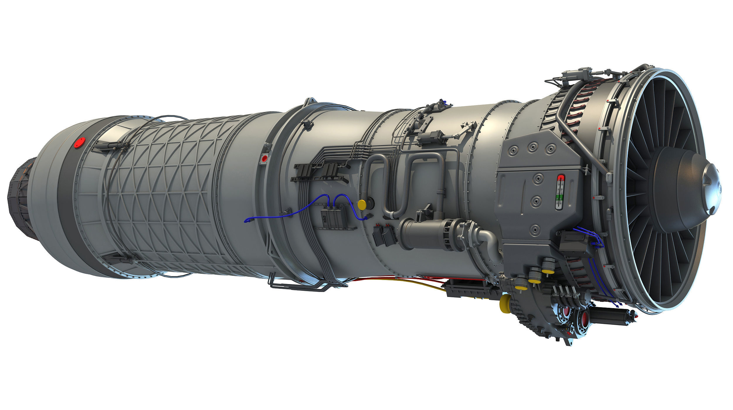 3D Military Turbofan Afterburning Engines 3D model_46