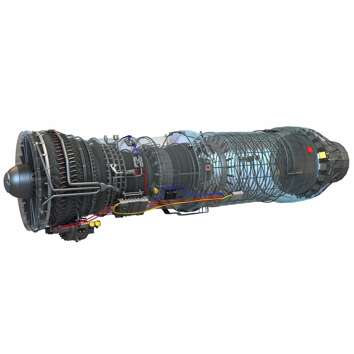 3D Military Turbofan Afterburning Engines 3D model_41