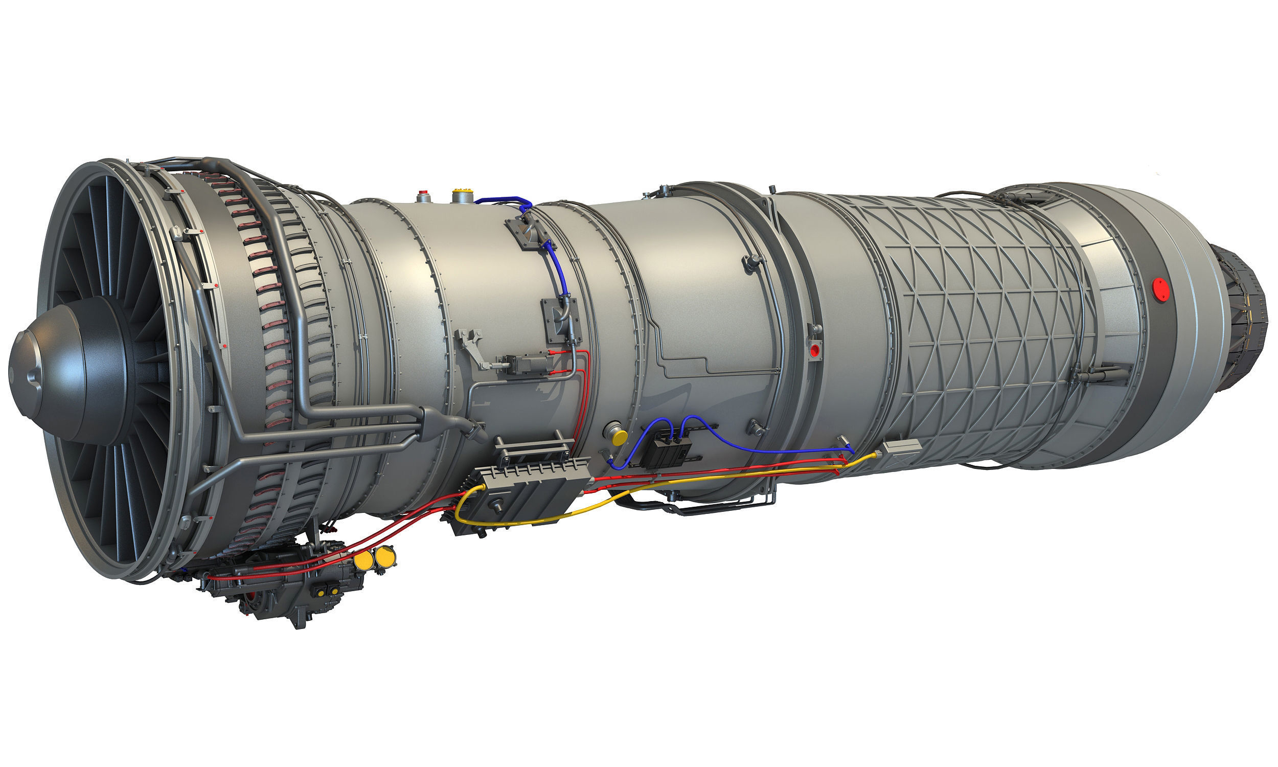 3D Military Turbofan Afterburning Engines 3D model_3