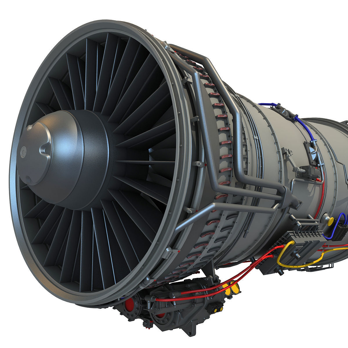 3D Military Turbofan Afterburning Engines 3D model_17