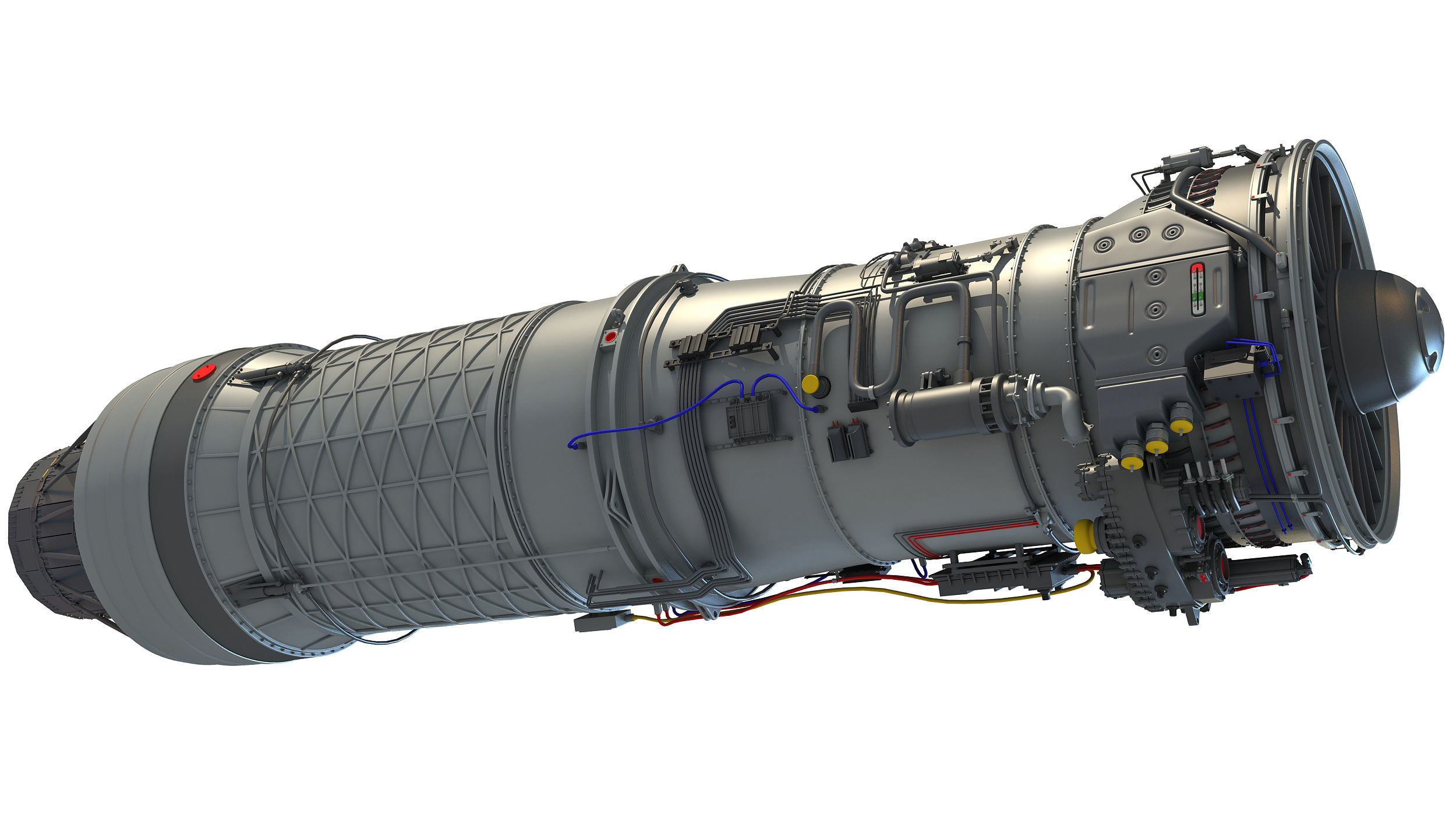 3D Military Turbofan Afterburning Engines 3D model_26