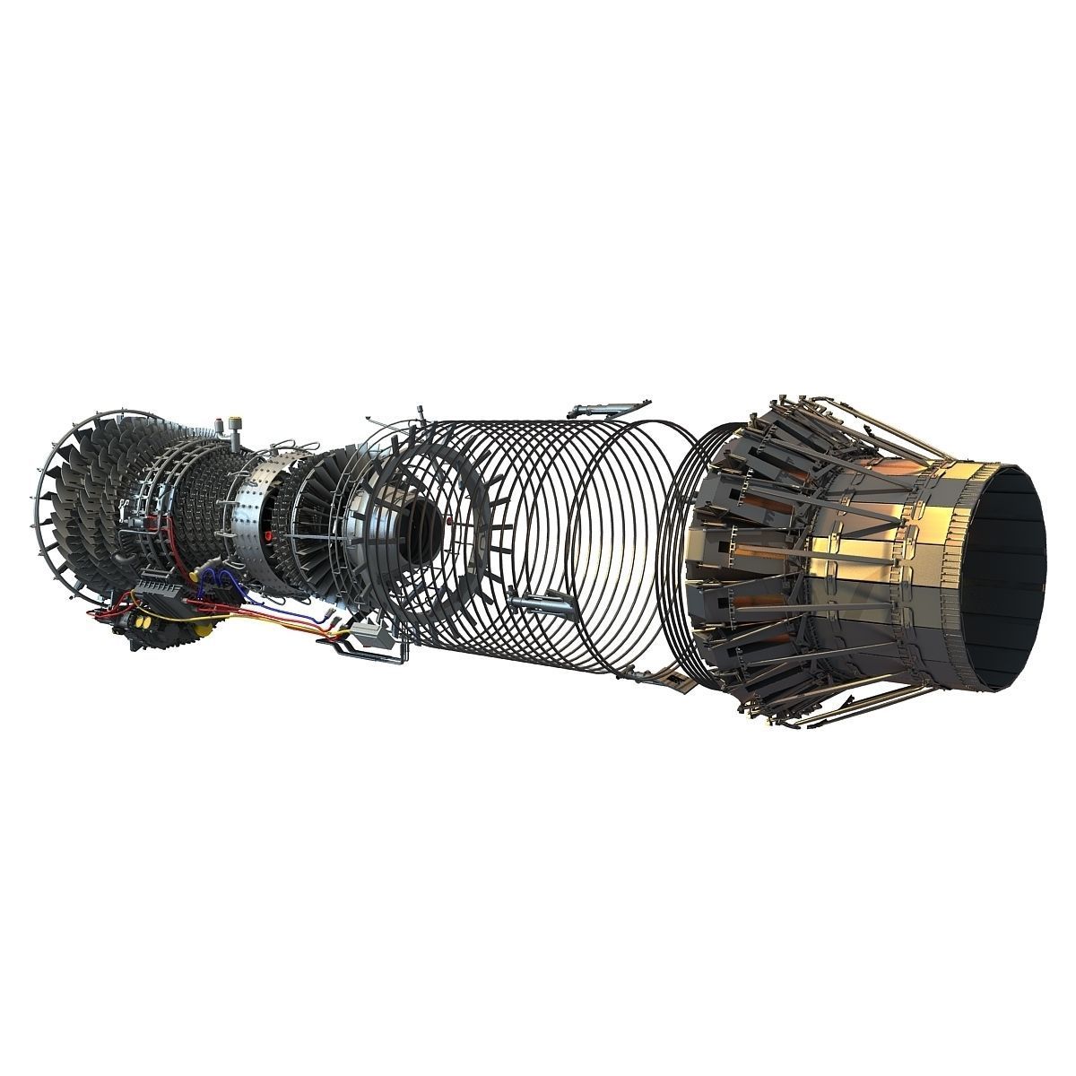 3D Military Turbofan Afterburning Engines 3D model_33