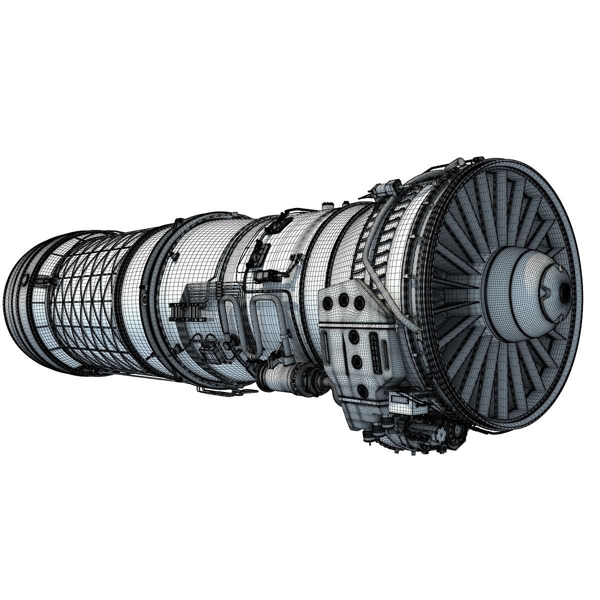 3D Military Turbofan Afterburning Engines 3D model_45