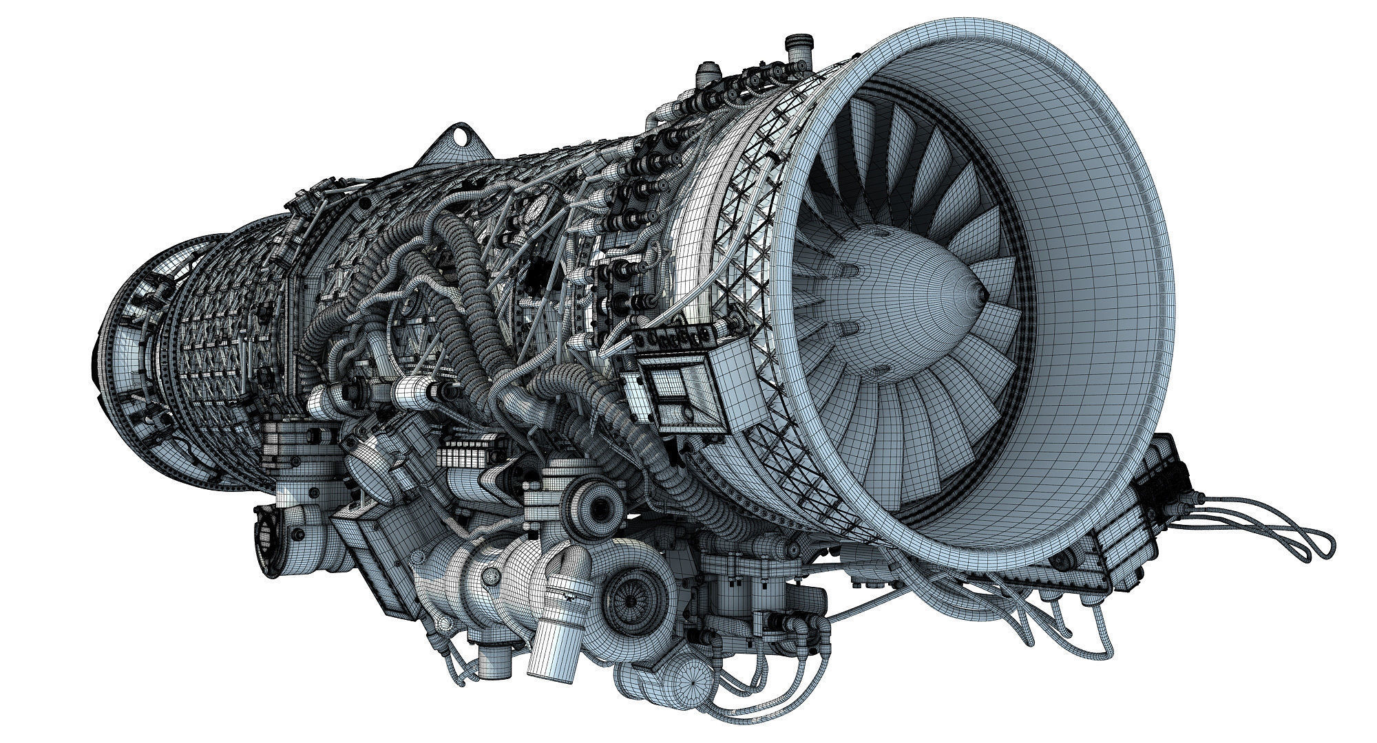 3D Military Turbofan Afterburning Engines 3D model_42