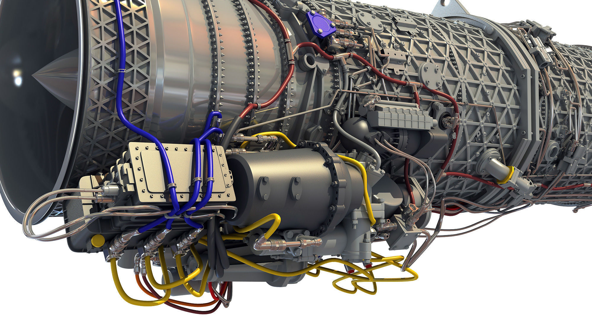 3D Military Turbofan Afterburning Engines 3D model_28