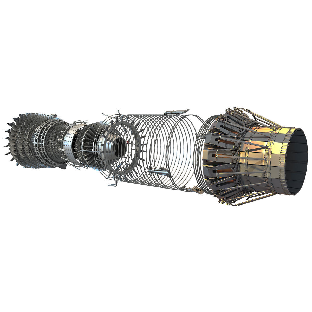 3D Military Turbofan Afterburning Engines 3D model_12