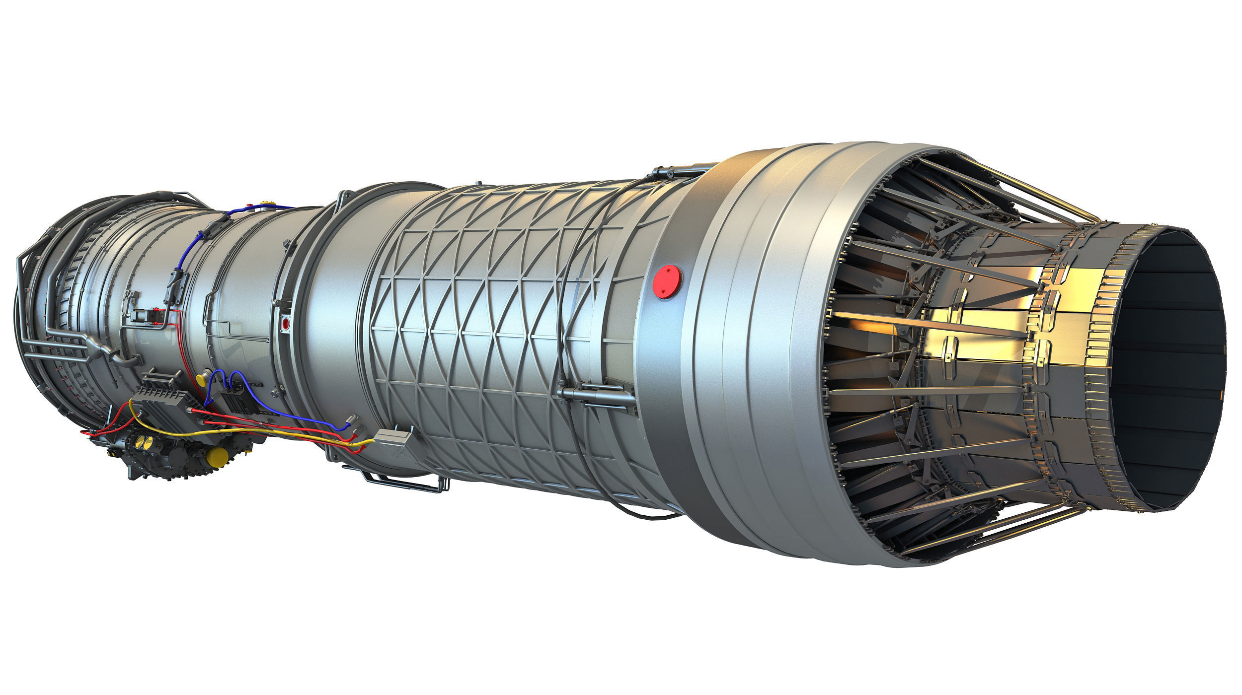 3D Military Turbofan Afterburning Engines 3D model_9