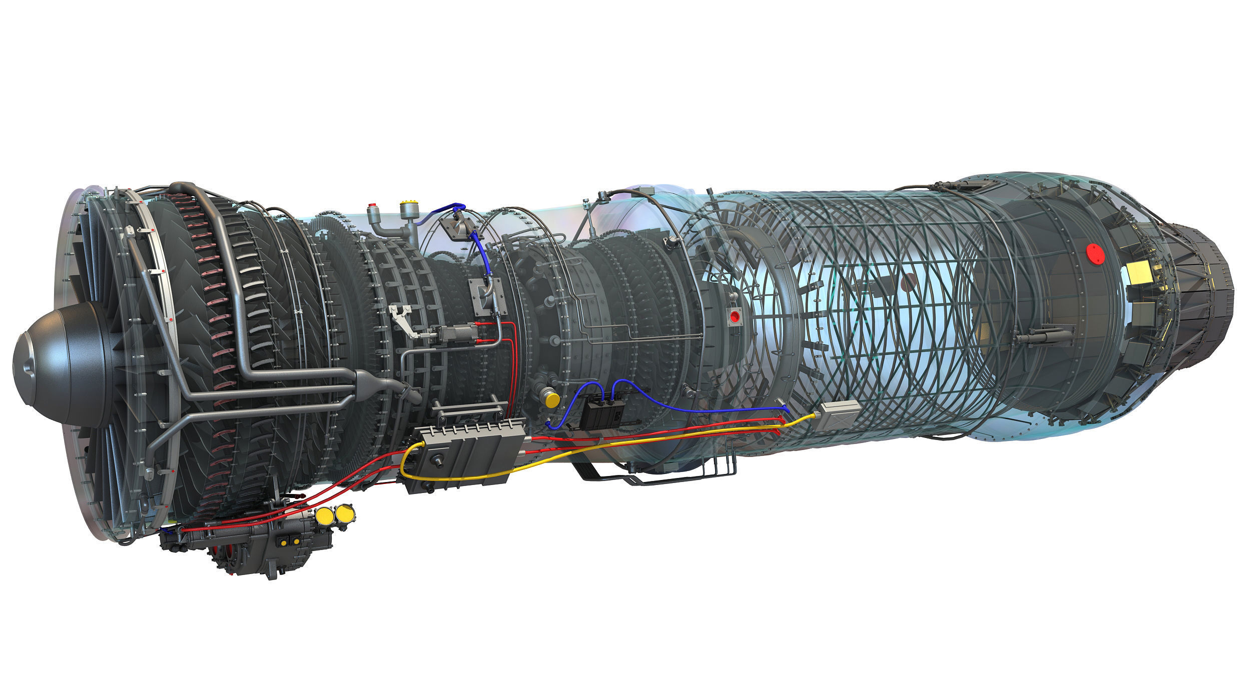 3D Military Turbofan Afterburning Engines 3D model_6