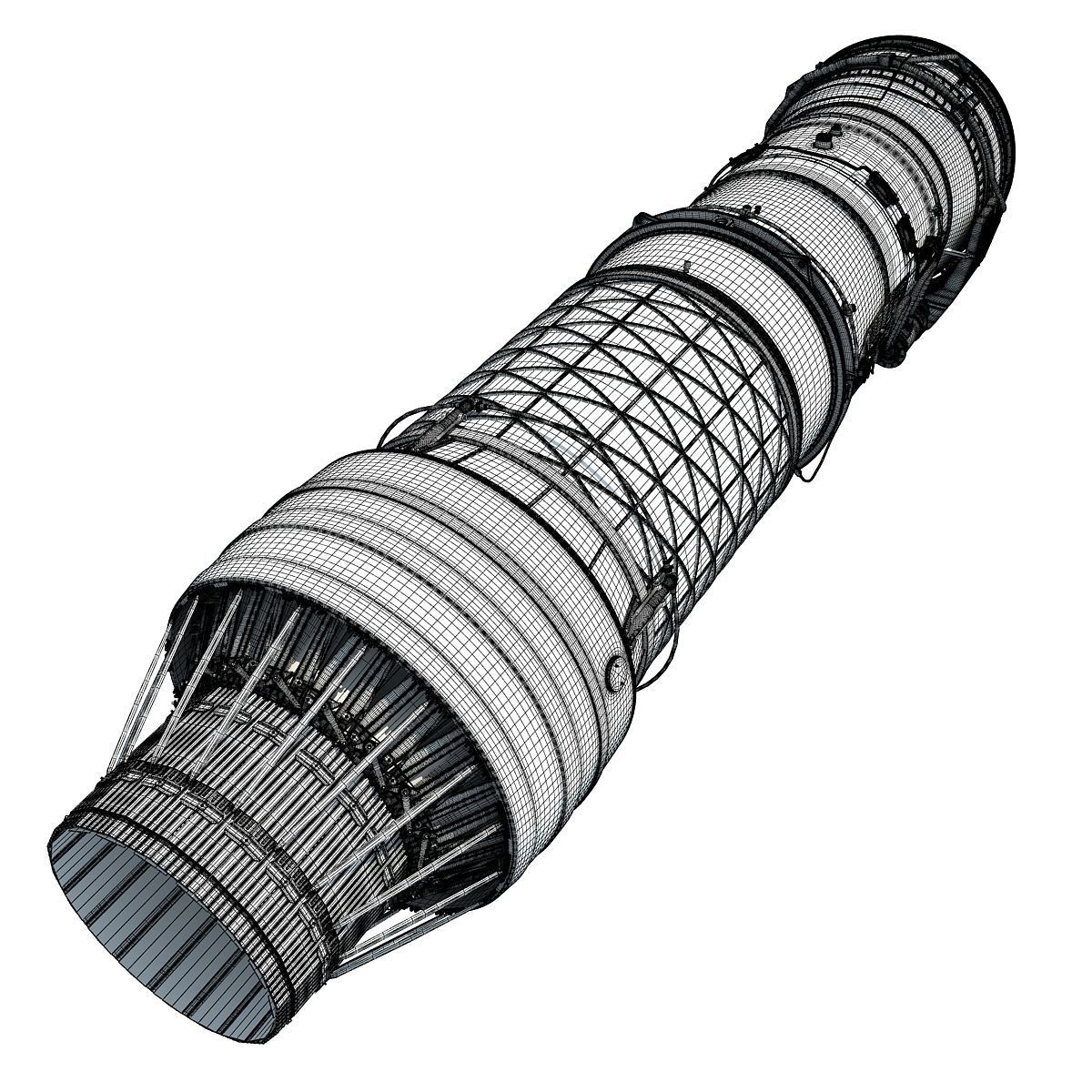 3D Military Turbofan Afterburning Engines 3D model_31