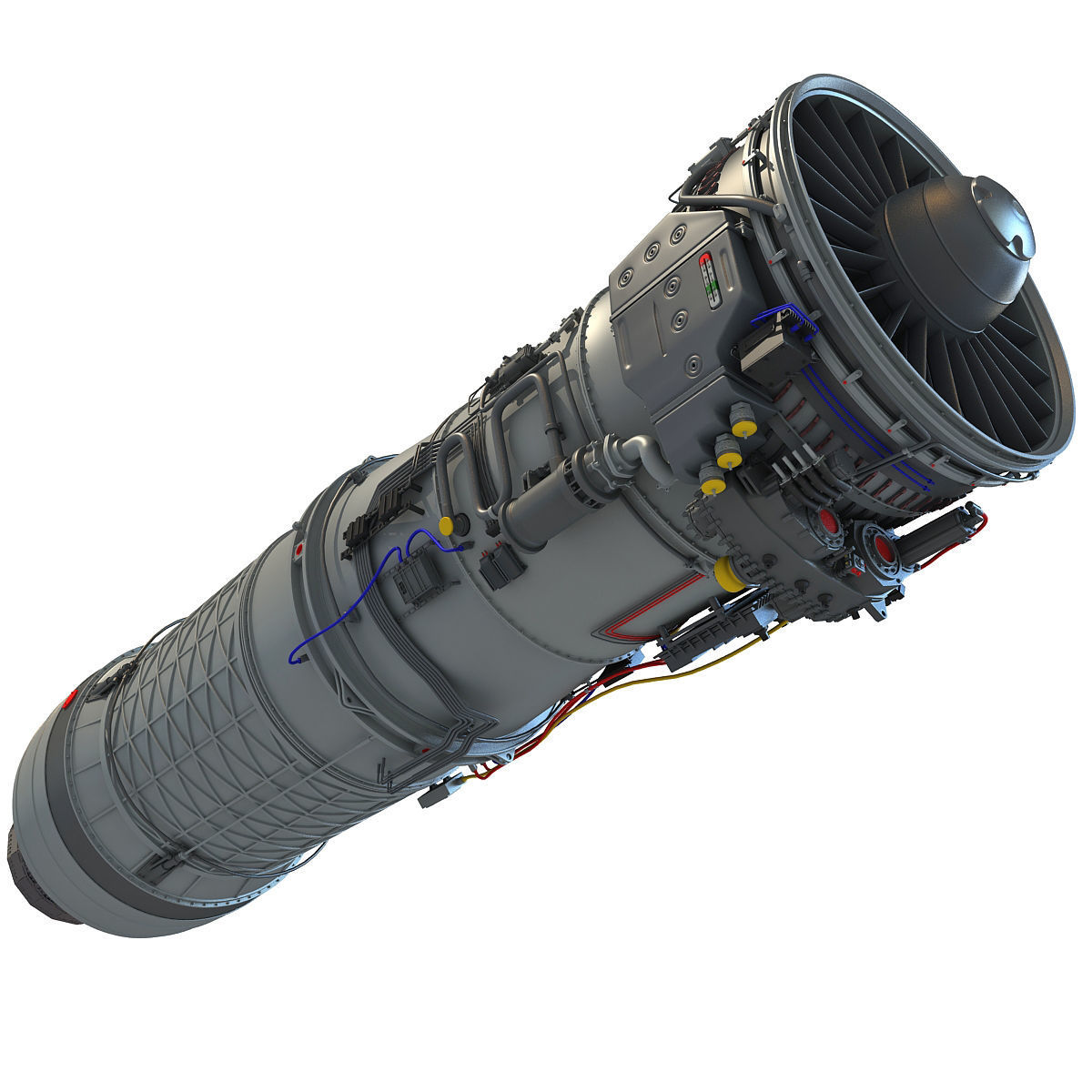 3D Military Turbofan Afterburning Engines 3D model_29