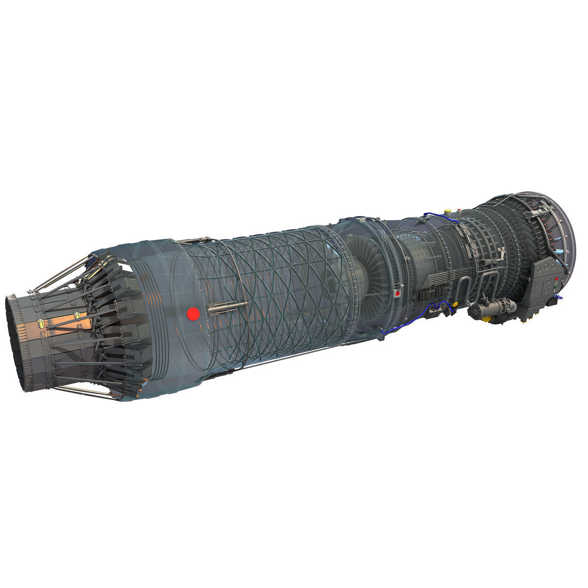 3D Military Turbofan Afterburning Engines 3D model_14