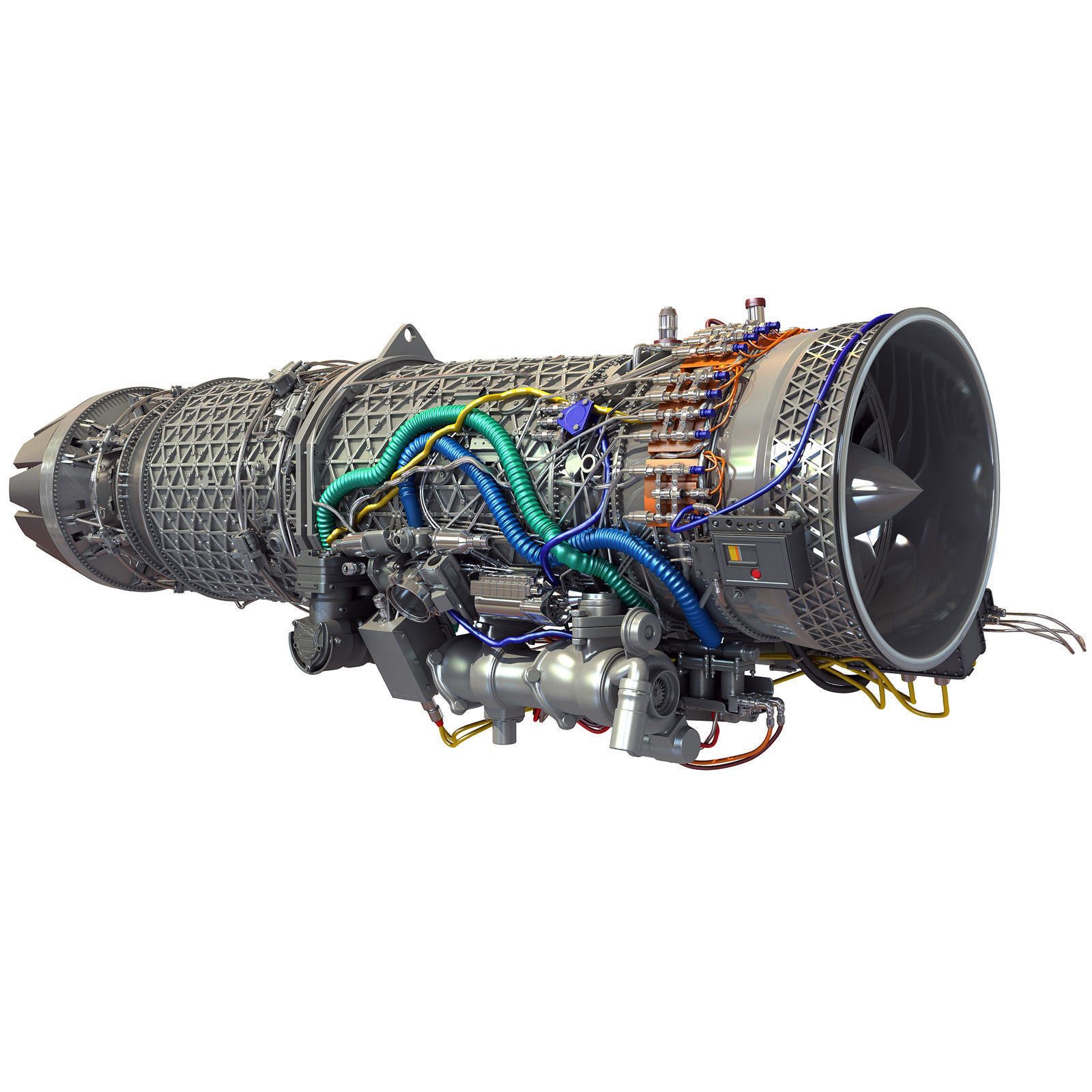 3D Military Turbofan Afterburning Engines 3D model_5