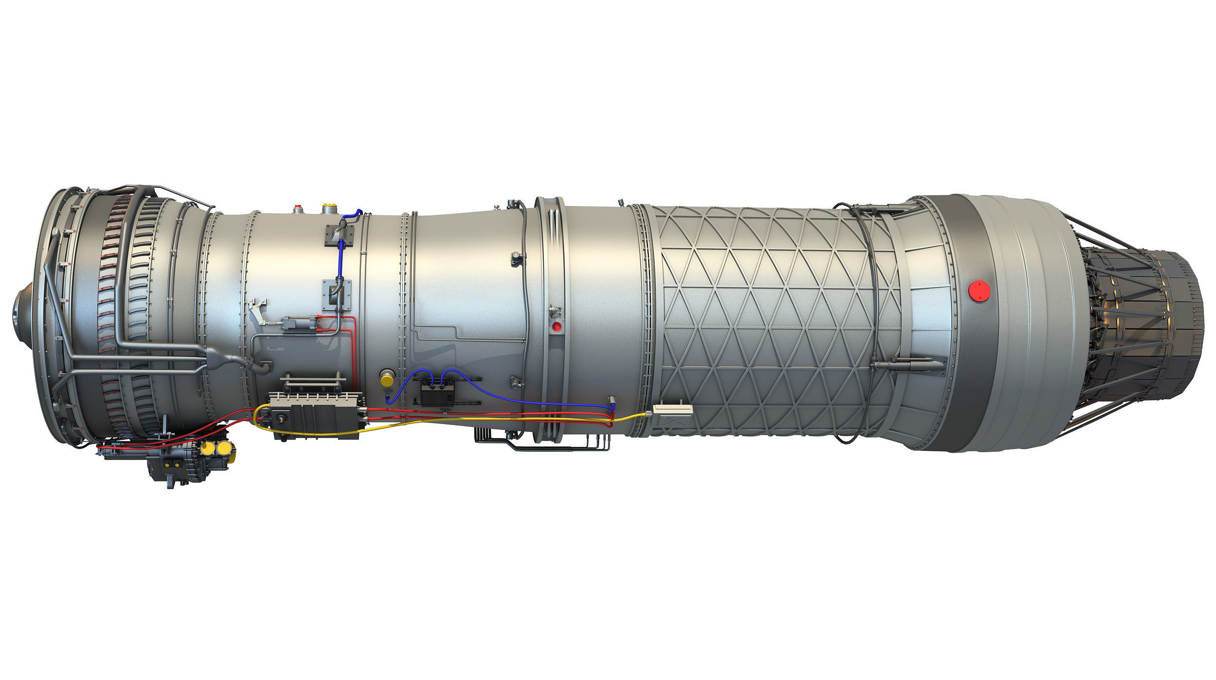 3D Military Turbofan Afterburning Engines 3D model_10
