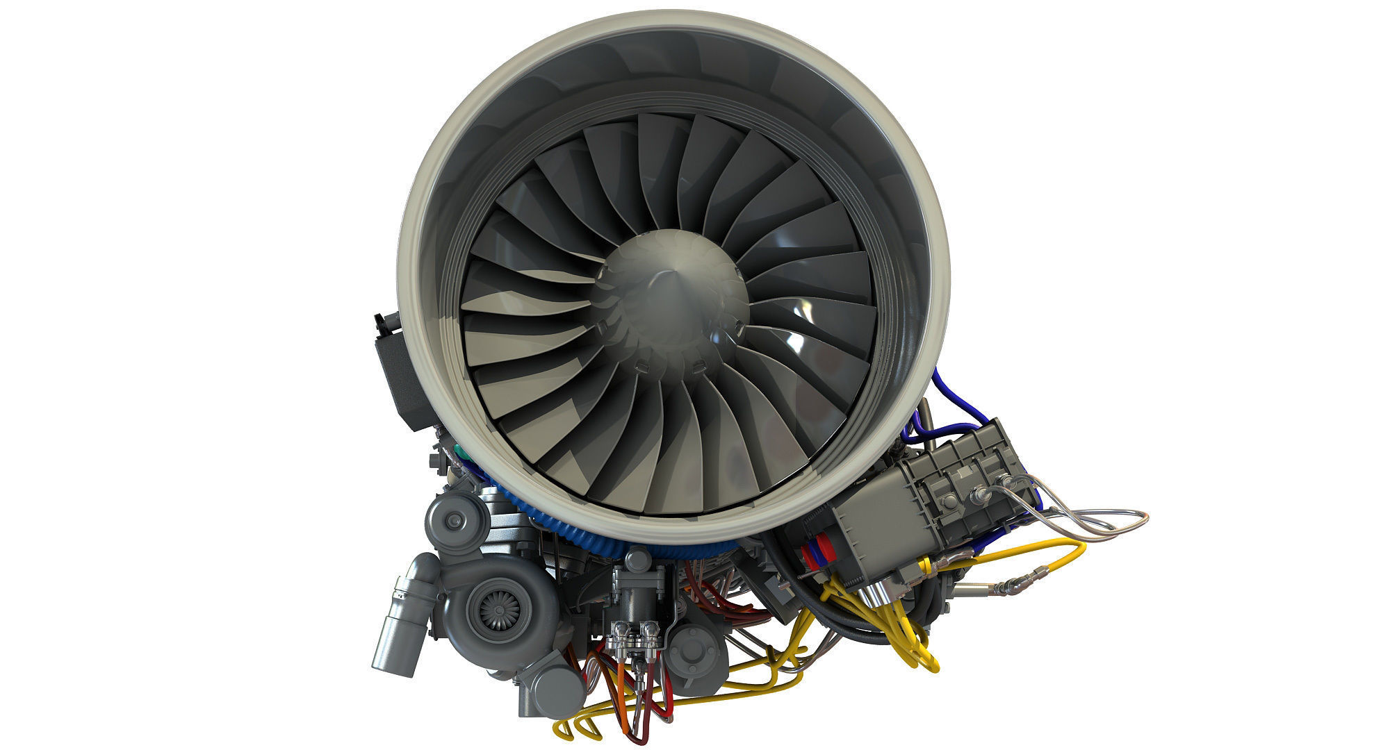 3D Military Turbofan Afterburning Engines 3D model_43