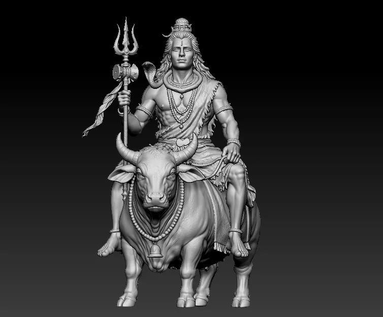 shiv with nandi 3d printed model 3D print model