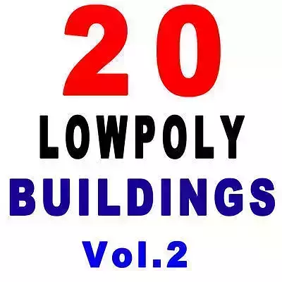 20 Architecture Building Models Low-poly 3D model