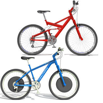 2 Bicycles electric mountain bike 3D model
