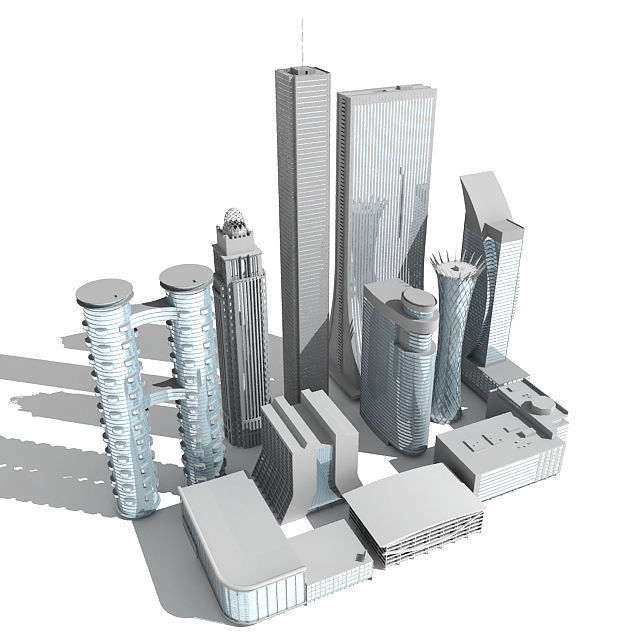 11 Achitectural Building Set  3D model_4