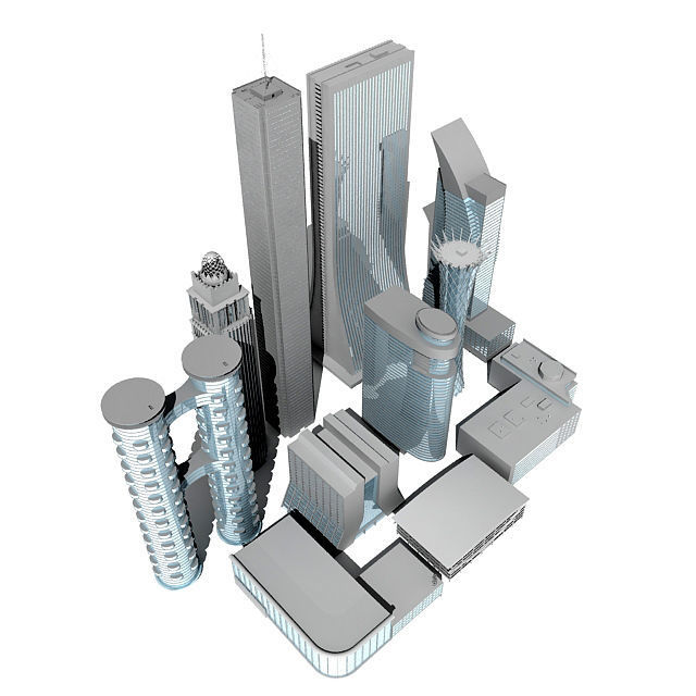 11 Achitectural Building Set  3D model_2