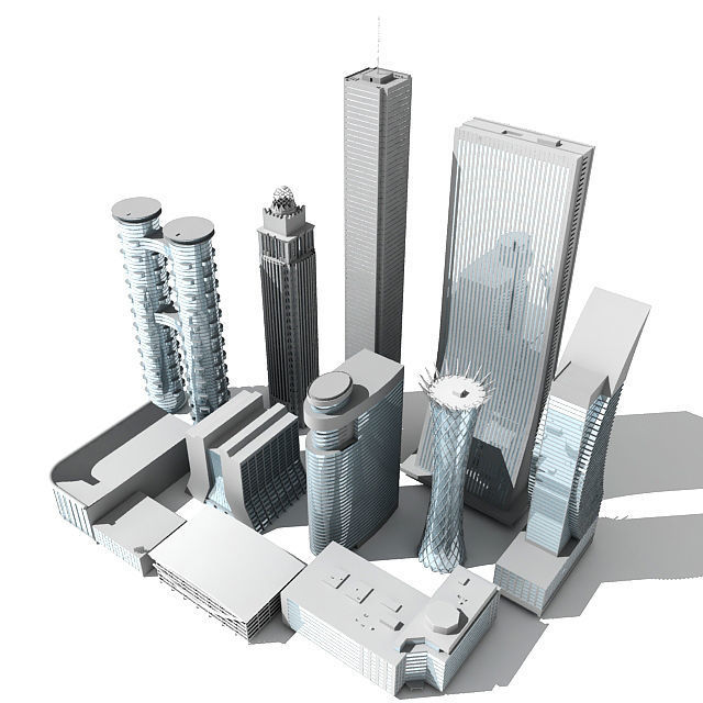 11 Achitectural Building Set  3D model_1