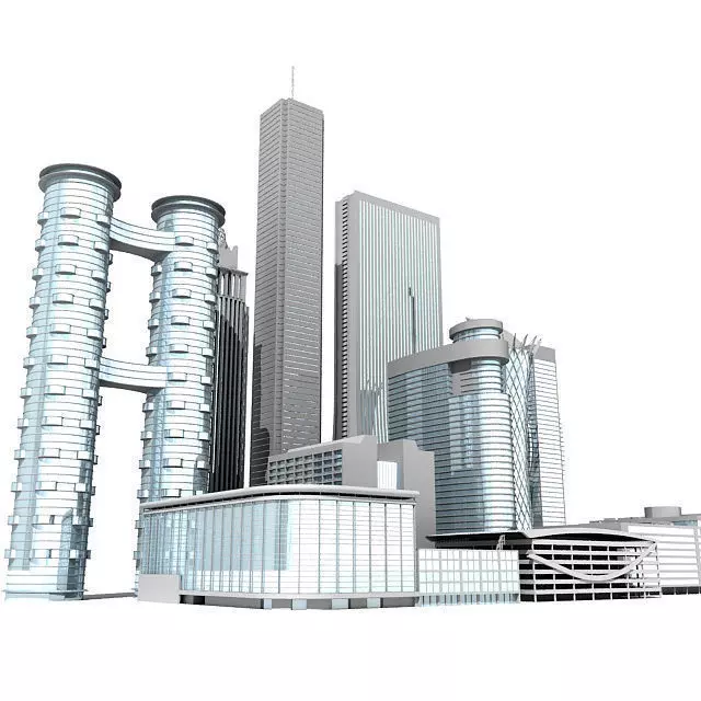 11 Achitectural Building Set  3D model_0