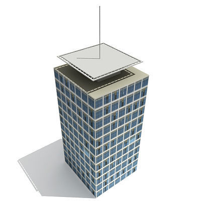 10 Architectural Buildings Low-poly 3D model_15