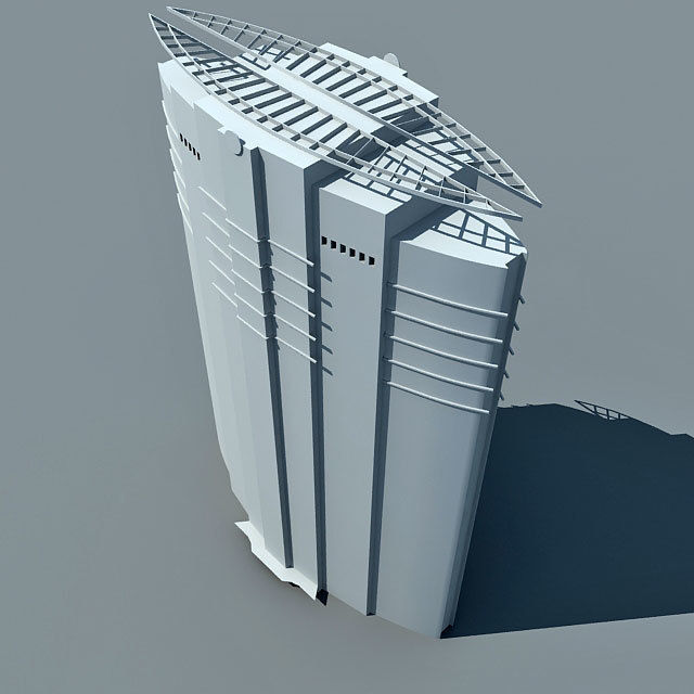 10 Architectural Buildings Low-poly 3D model_31