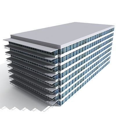 10 Architectural Buildings Low-poly 3D model_17