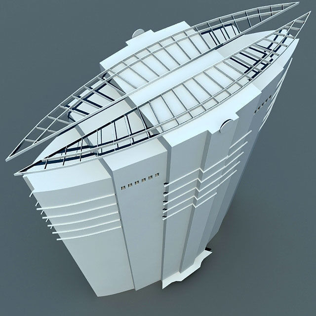 10 Architectural Buildings Low-poly 3D model_25