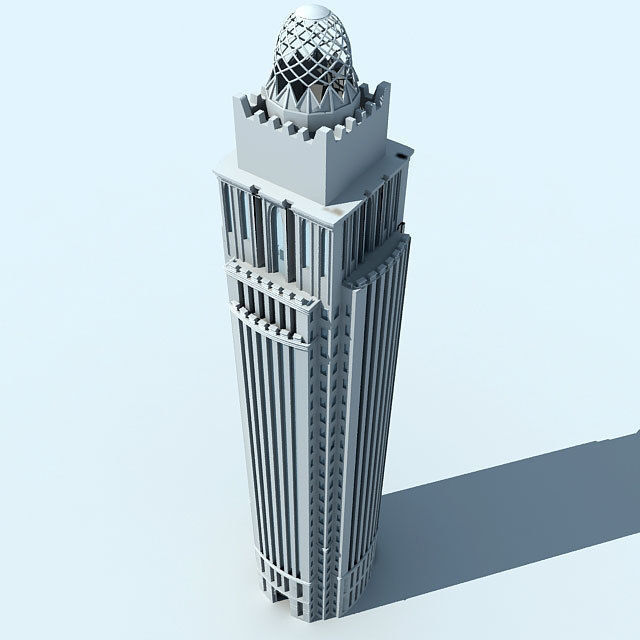 10 Architectural Buildings Low-poly 3D model_1