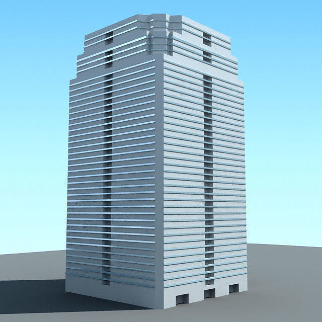 10 Architectural Buildings Low-poly 3D model_6