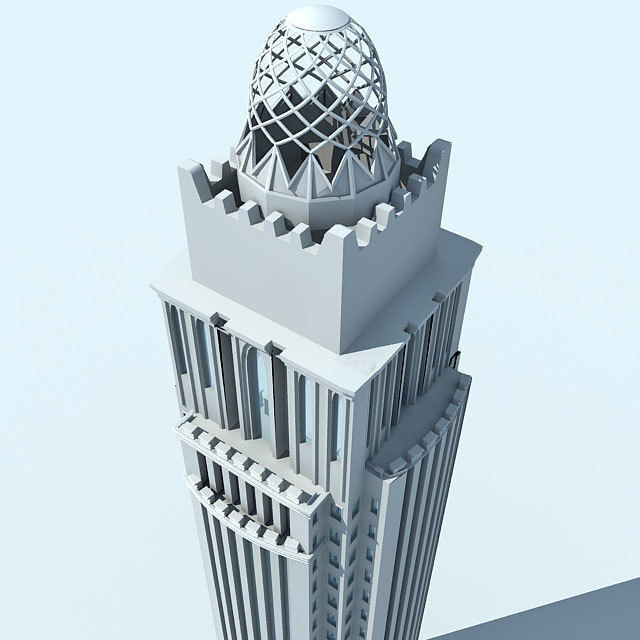 10 Architectural Buildings Low-poly 3D model_23