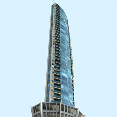 10 Architectural Buildings Low-poly 3D model_8