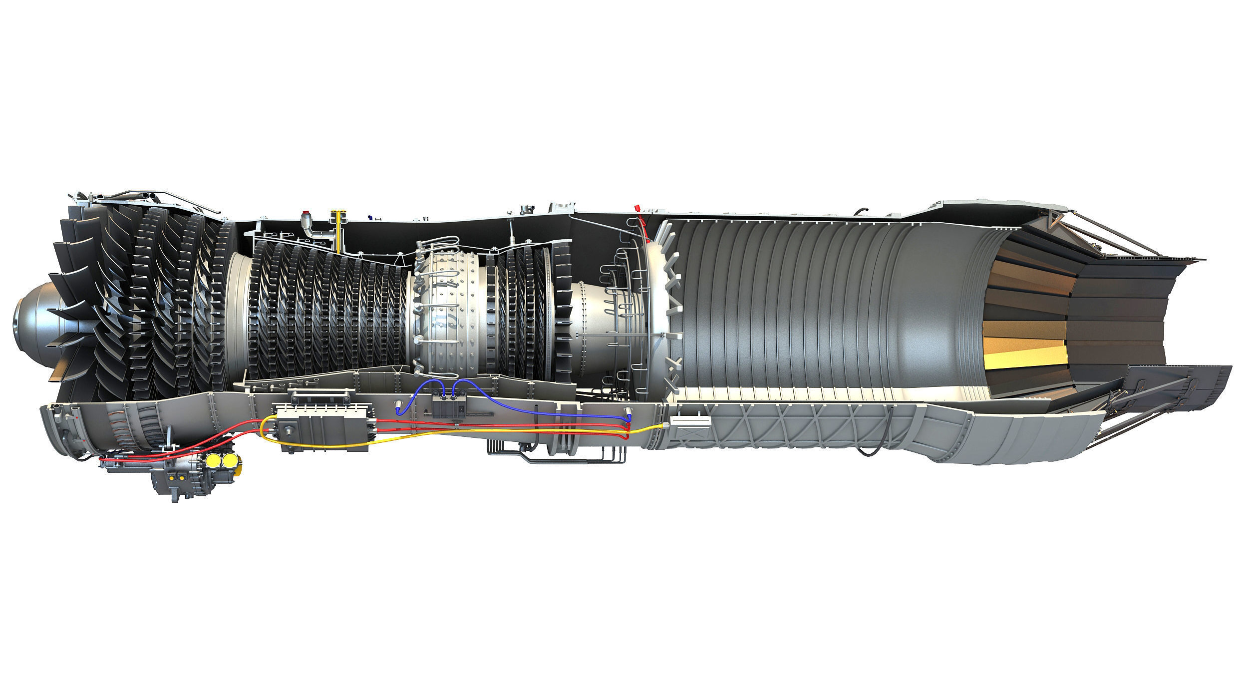 2 Sectioned Turbojet Engines 3D model_31