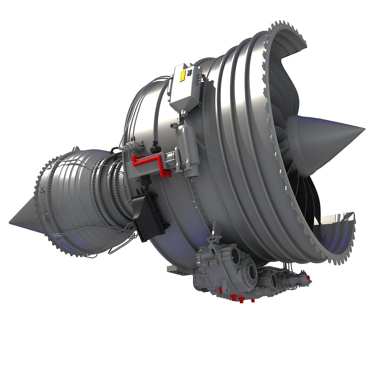 2 Sectioned Turbojet Engines 3D model_14
