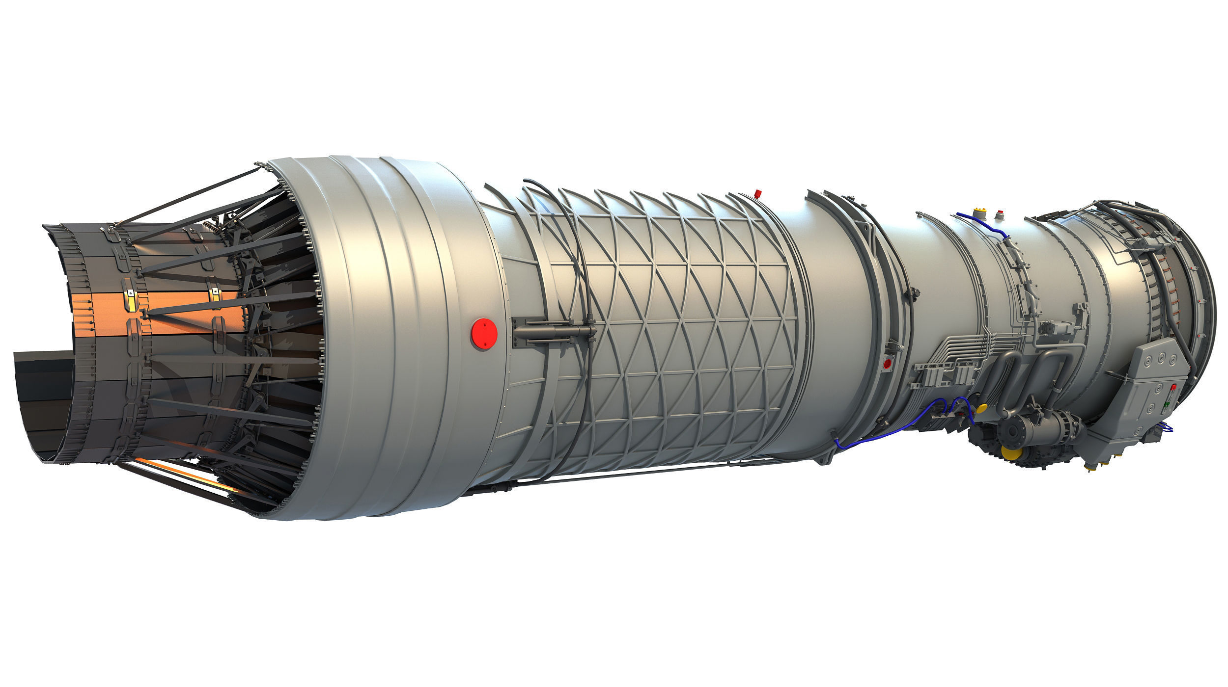 2 Sectioned Turbojet Engines 3D model_6