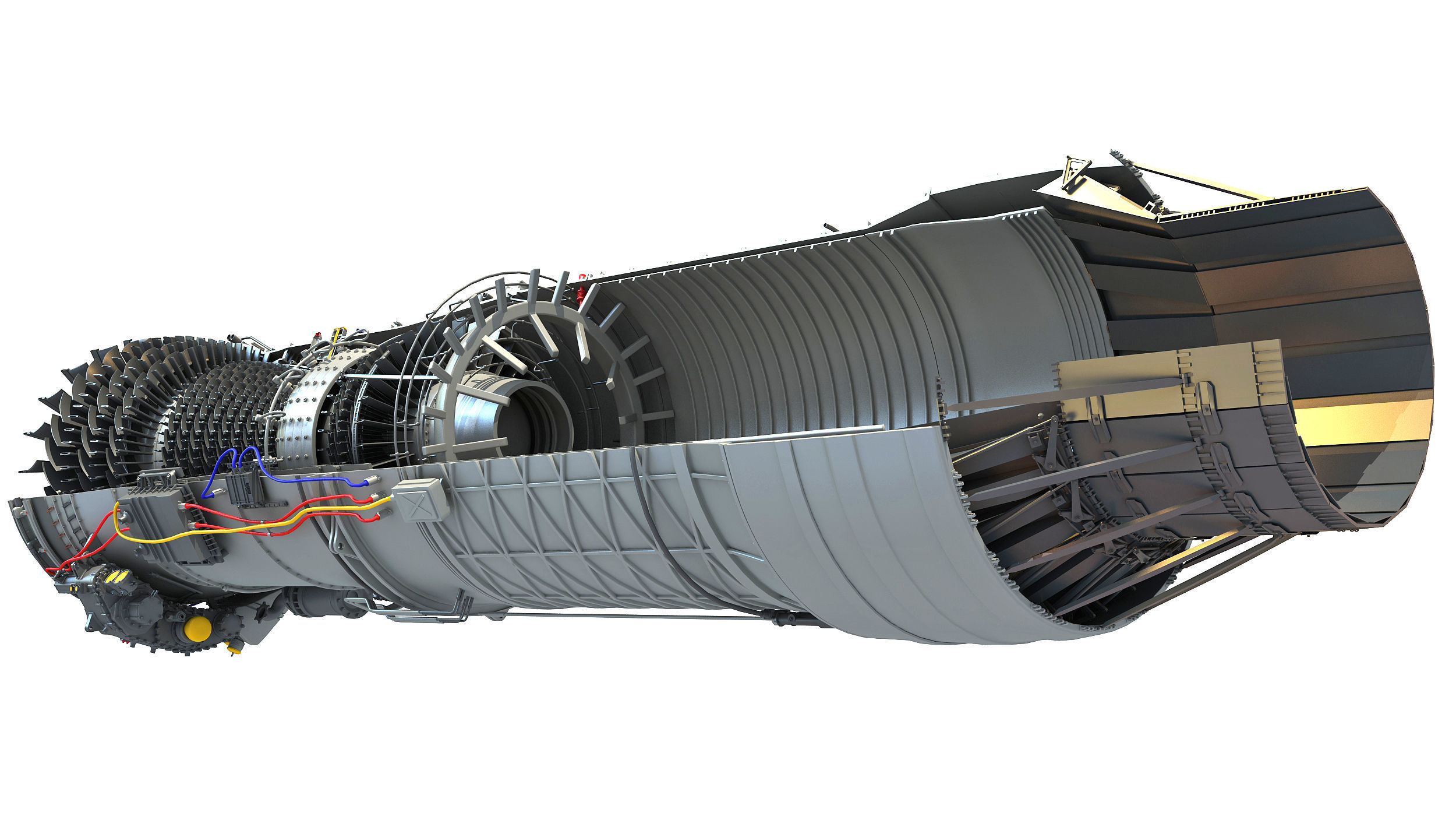 2 Sectioned Turbojet Engines 3D model_20