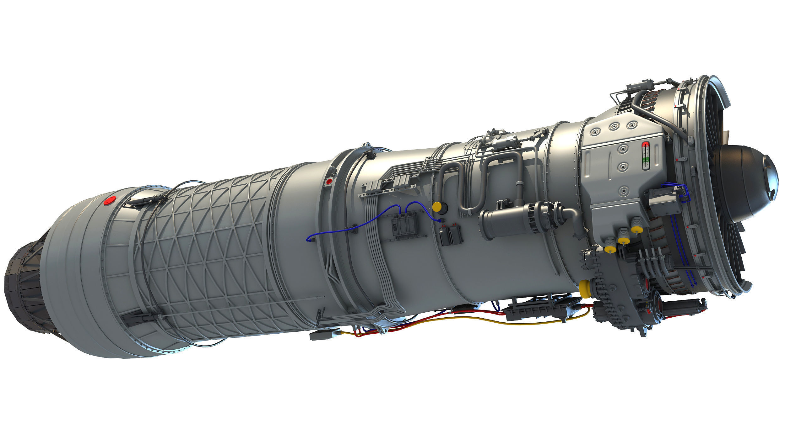 2 Sectioned Turbojet Engines 3D model_23
