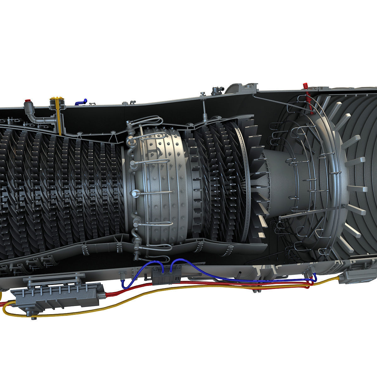 2 Sectioned Turbojet Engines 3D model_26