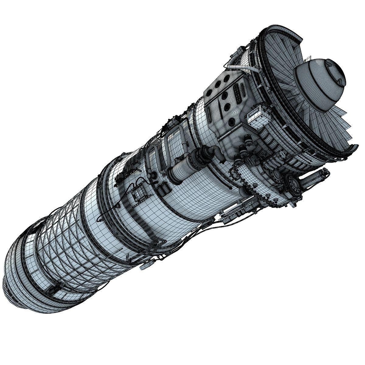 2 Sectioned Turbojet Engines 3D model_36