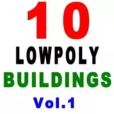 10 Architectural Buildings Low-poly 3D model