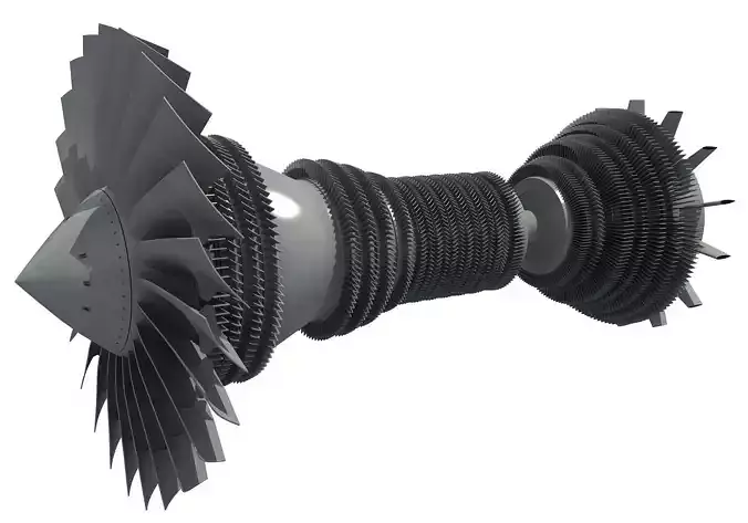 Jet Turbine Turbofan 3D model